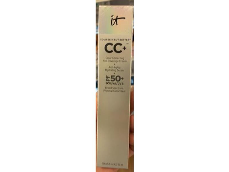 It Cosmetics CC+ Cream Full Coverage, SPF 50, Neutral Tan, 1.08 fl oz / 32 mL