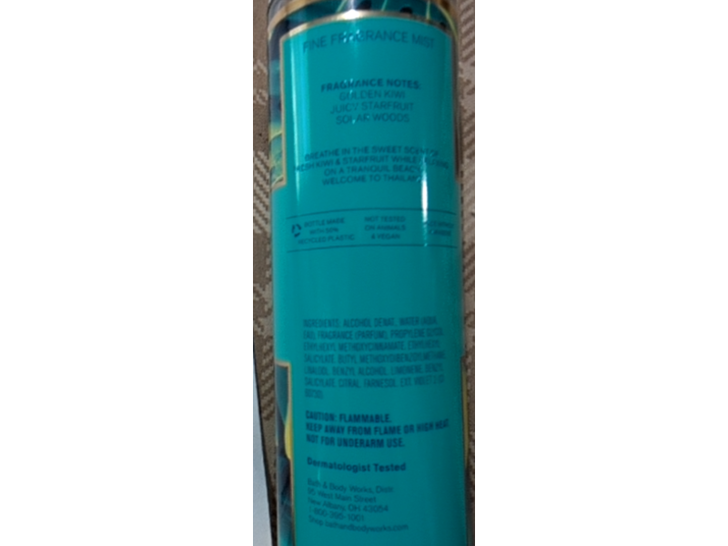 Bath & Body Works Fine Fragrance Mist, Thailand Sweet Kiwi & Starfruit, 8 fl oz/236 mL