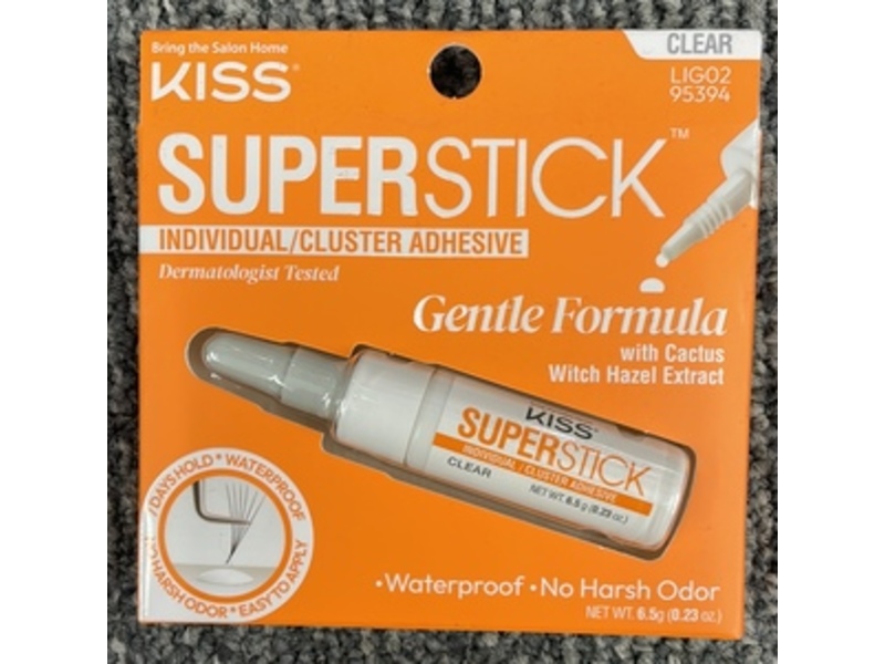 Kiss Super Stick Individual Lash Cluster Adhesive, Clear, 0.23 oz/6.5 g
