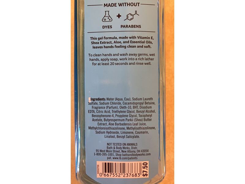 Bath & Body Works Fiji White Sands Gentle Gel Hand Soap, 8 fl oz/236 mL