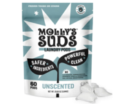 Molly's Suds Laundry Pods, 29.63 oz/0.84 Kg, Unscented, 60 Pods - thumbnail 1