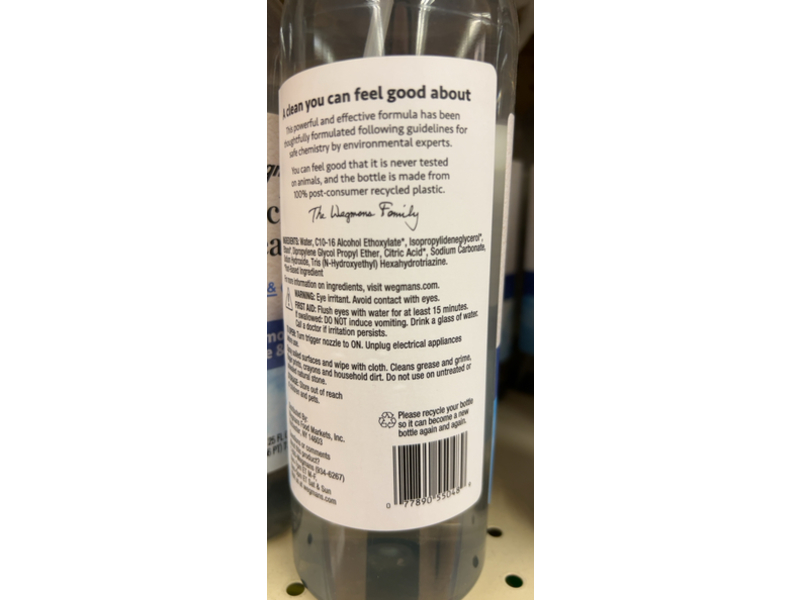 Wegmans Kitchen Cleaner, Free & Clear, 25 fl oz/739 mL