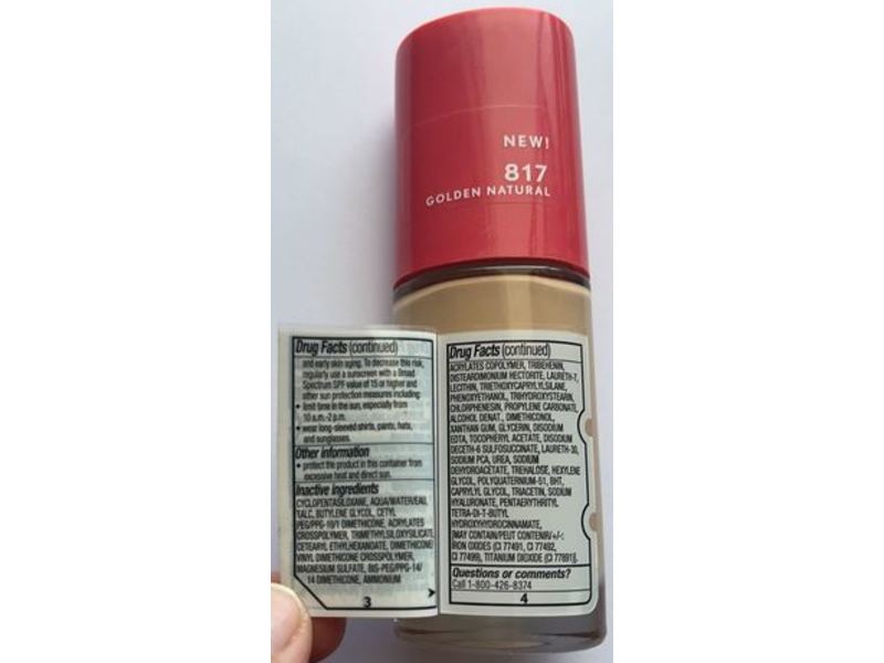 Covergirl Outlast Extreme Wear 3-In-1 Foundation, SPF 18, 817 Golden Natural, 1 fl oz/30 mL
