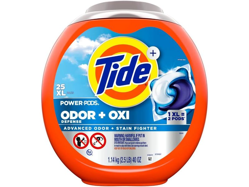 Tide Power Odor Defense + Oxi Laundry Detergent Pods, 40 oz/1.14 kg, 25 XL Pacs
