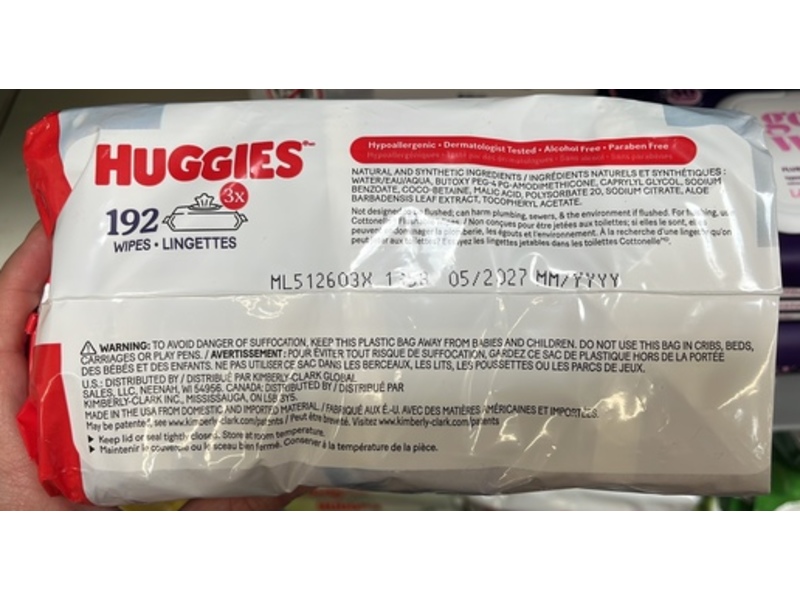 Huggies Simply Clean Wipes, Fragrance Free, 192 Count