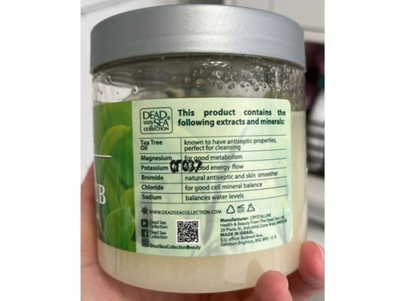 Dead Sea Collection Mineral Salt Scrub, Dead Sea Salts & Tea Tree Oil, 23.28 oz/660 g