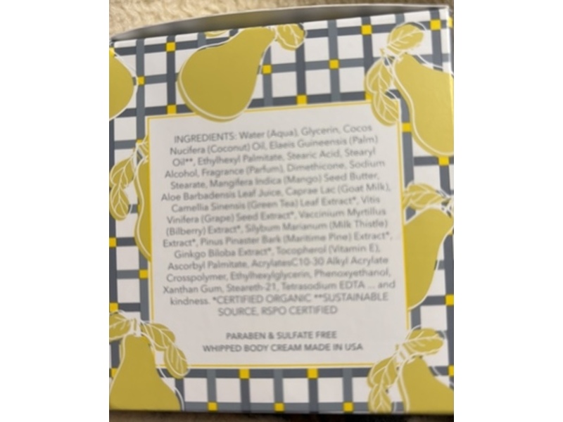 Beekman 1802 Whipped Body Cream, Heirloom Pear, 8 fl oz/236 mL