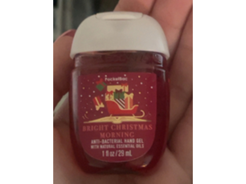 Bath & Body Works Bright Christmas Morning Anti-Bacterial Hand Gel, Natural Essential Oils, 1 fl oz/29 mL