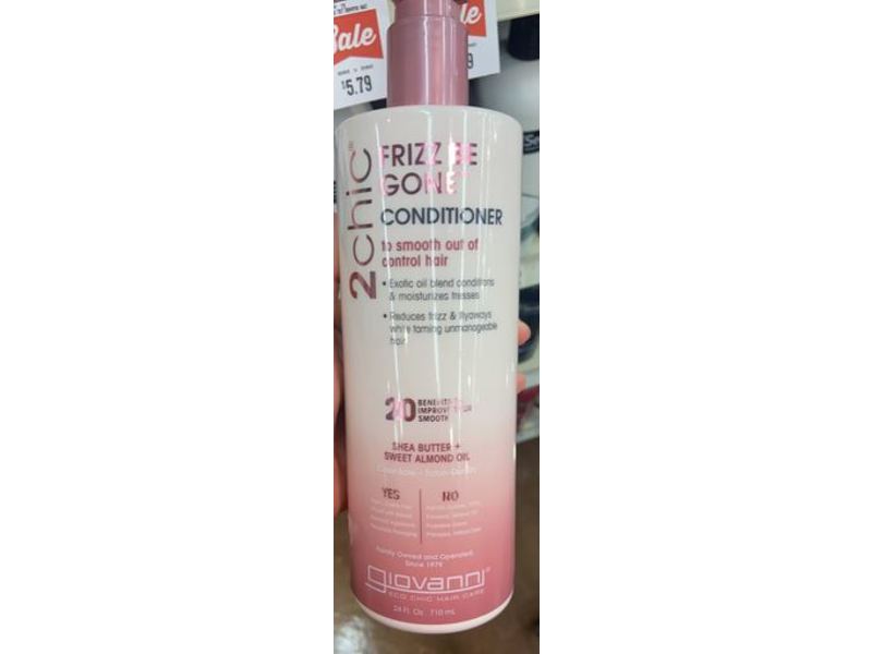 Giovanni 2chic Frizz Be Gone Conditioner, Shea Butter & Sweet Almond Oil, 24 fl oz/710 mL