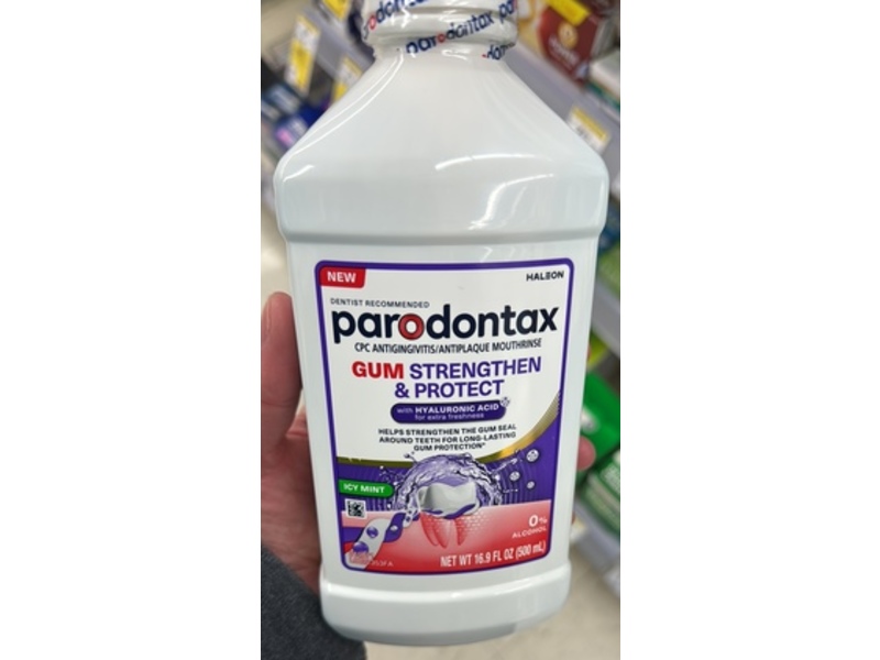 Paradontax Gum Strengthen & Protect Mouthrinse, Icy Mint, 16.9 fl oz/500 mL, Pack Of 3