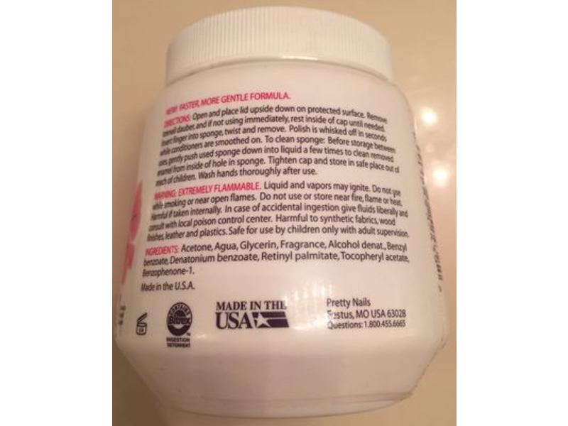 Pretty Nails Instant Polish Remover, Regular, 8 fl oz/236 mL