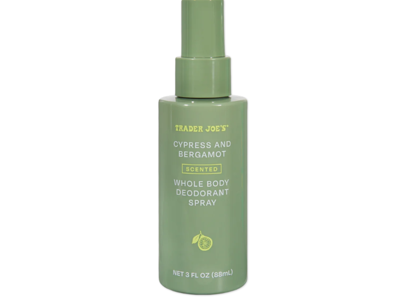 Trader Joe's Whole Body Deodorant Spray, Cypress & Bergamot, 3 fl oz/88 mL
