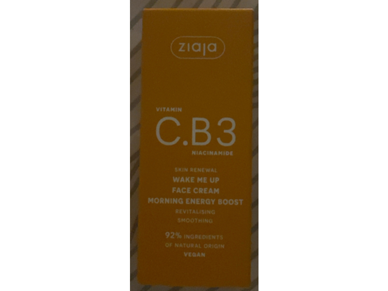 Ziaja Wake Me Up Face Cream, Vitamin C.B3 Niacinamide, 1.7 fl oz/50 mL