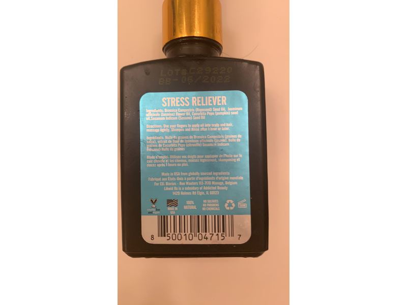 Likwid Rx Stress Reliever 100% Natural Hair Oil 1oz/30ml