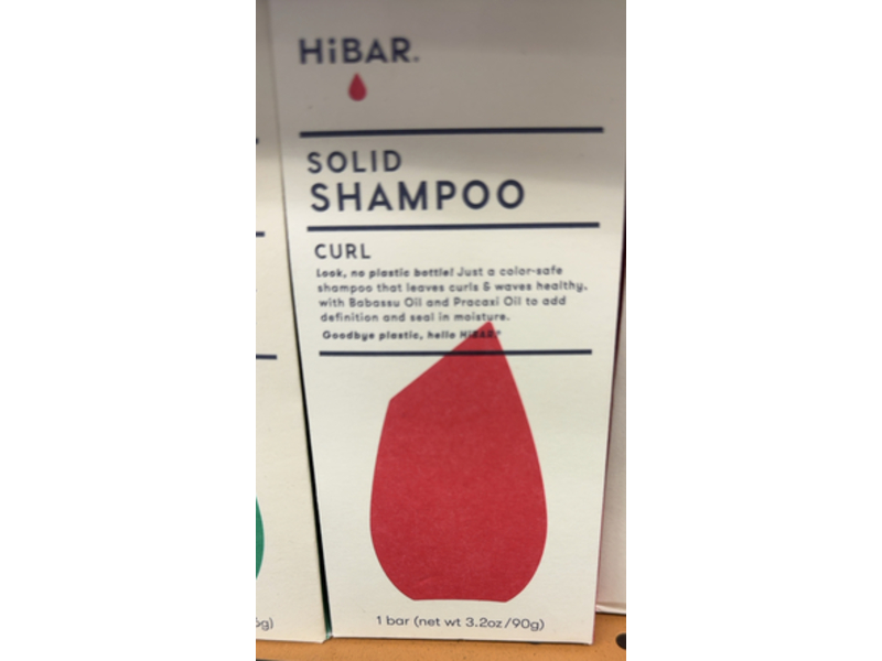 HiBAR Curl Solid Shampoo Bar, 3.2 oz/90 g
