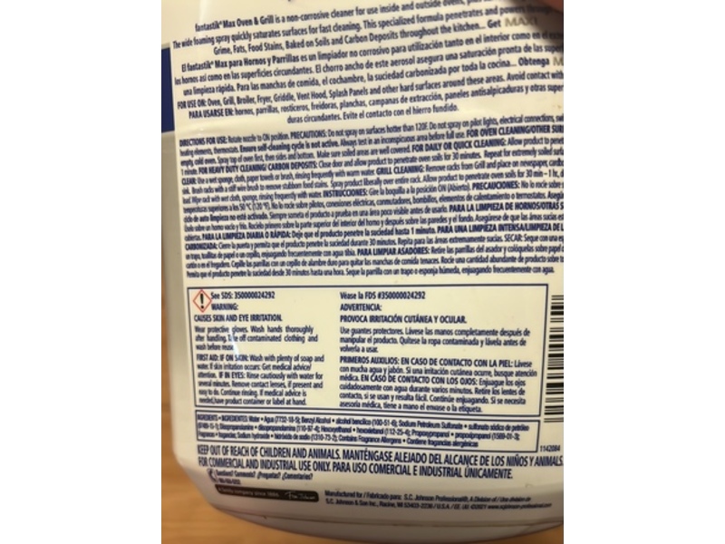 SC Johnson Professional Fantastik Max Oven & Grill Cleaner Spray, 32 fl oz/946 mL