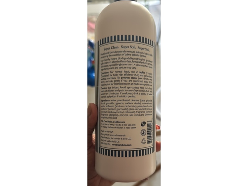 Noodle & Boo Ultra Safe Baby Laundry Detergent, Creme Douce, 32 Loads, 32 fl oz/946 mL