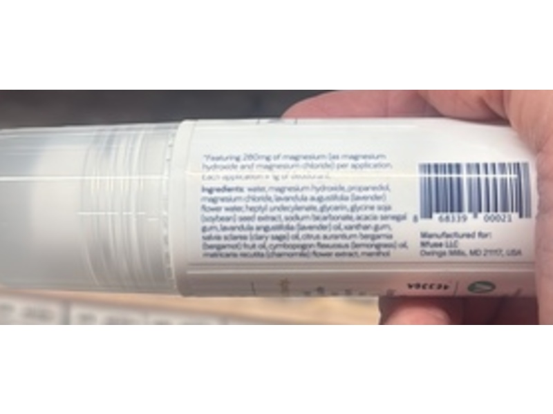 Nfuse Magnesium Roll On Deodorant, Rest + Restore Lavender, 2.7 oz/77 g