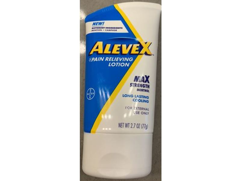 Alevex Pain Relieving Lotion, Max Strength, Menthol, 2.7 oz/77 g