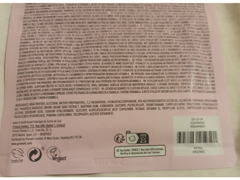 Primark PS... Skin Retinol Eye Patches, 15 Treatments