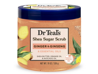 Dr Teal's Shea Sugar Scrub, Ginger & Ginseng, 19 oz/538 g