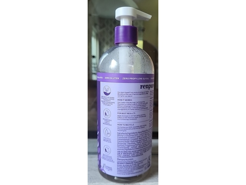 Renpure Curl Enhancing Shampoo, Castor Oil & Moringa, 24 fl oz/710 mL