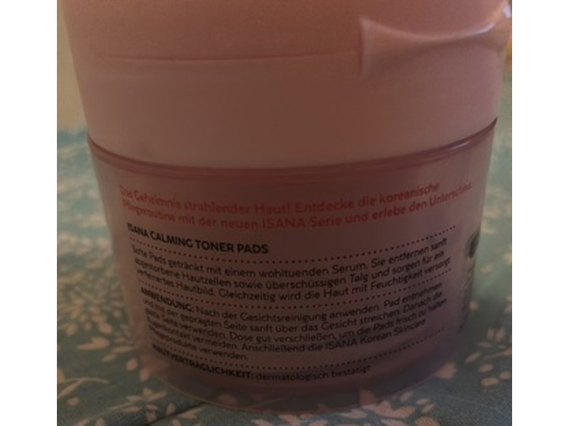 Rossmann Isana Calming Toner Pads, 157 mL, 60 Count