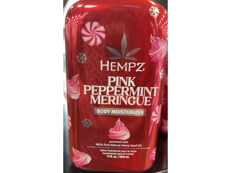 Hempz Body Moisturizer, Pink Peppermint Meringue, 17 fl oz/500 mL