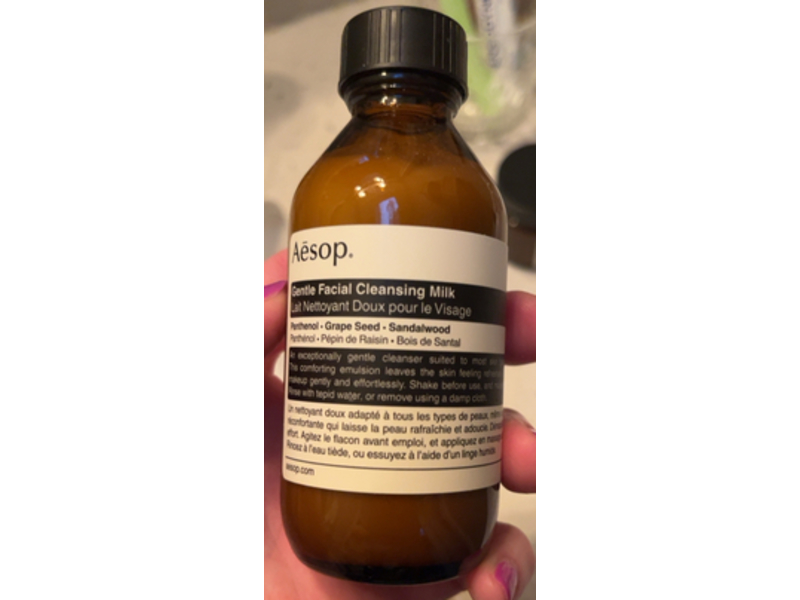 Aesop Gentle Facial Cleansing Milk, Panthenol + Grape Seed & Sandalwood, 3.4 oz/100 mL