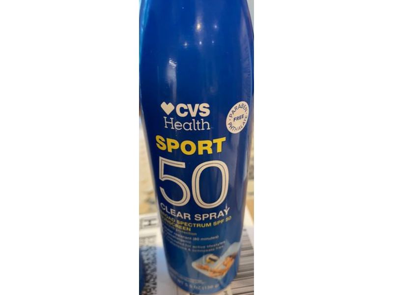 CVS Health Sport Clear Sunscreen Spray, SPF 50, 5.5 oz/156 g