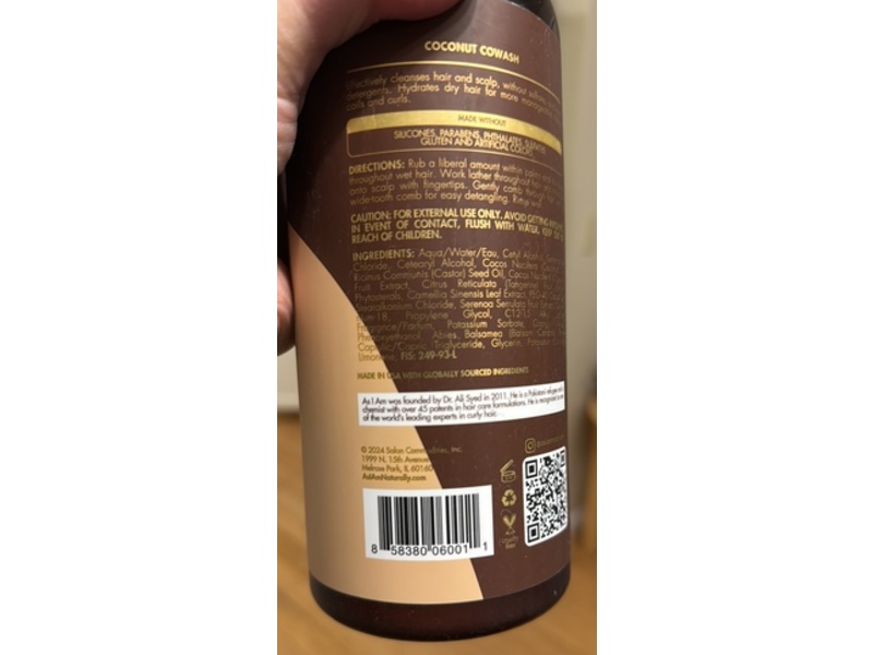 As I Am Cowash Cleansing Cream Conditioner, Coconut, 32 oz/907 g