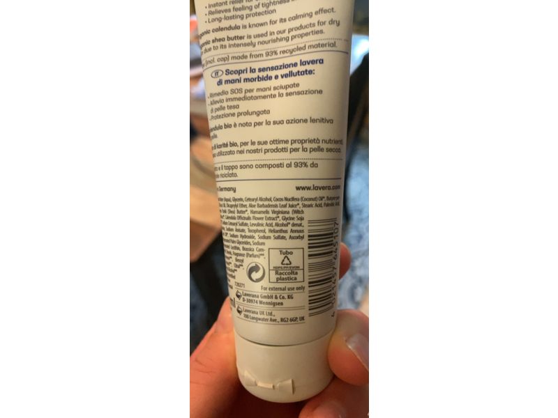 Lavera Repair Hand Cream, Organic Calendula & Organic Shea Butter, 2.6 fl 0z/75 mL