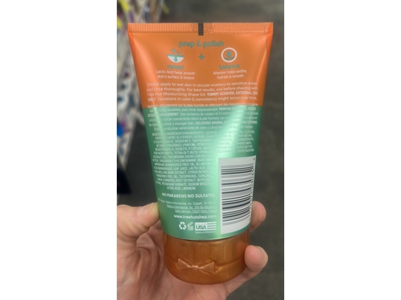 Tree Hut Pre Shave Foaming Polish, Tangerine, 17 oz/188 g