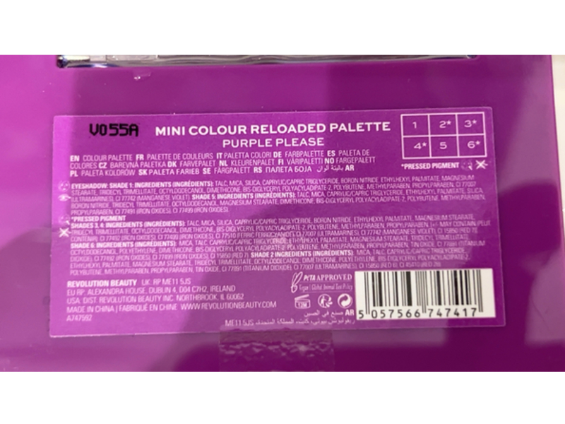 Revolution Mini Colour Reloaded Palette, Purple Please, 0.02 oz/0.2 g