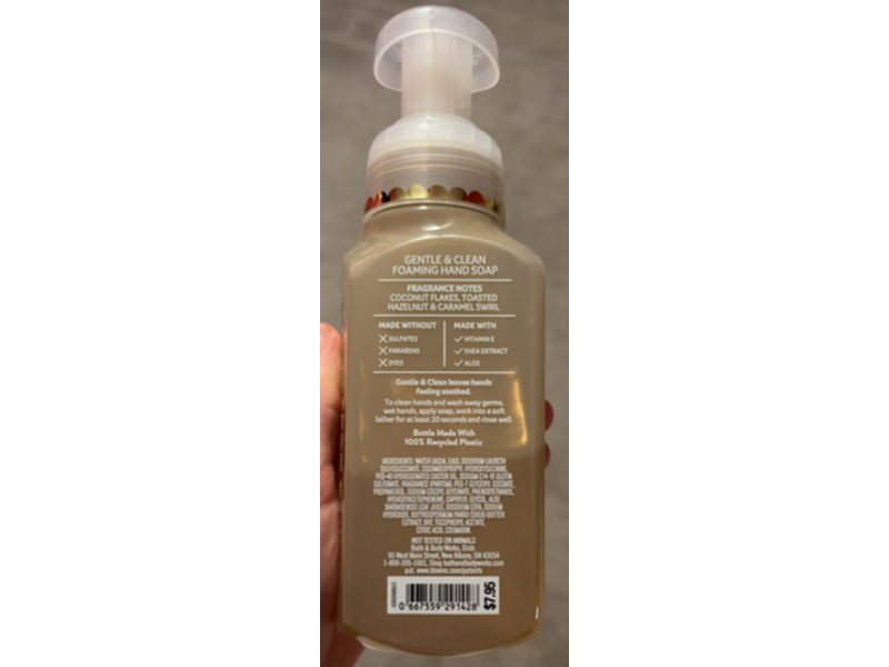 Bath & Body Works Gentle & Clean Foaming Hand Soap, White Coconut Caramel, 8.75 fl oz/259 mL