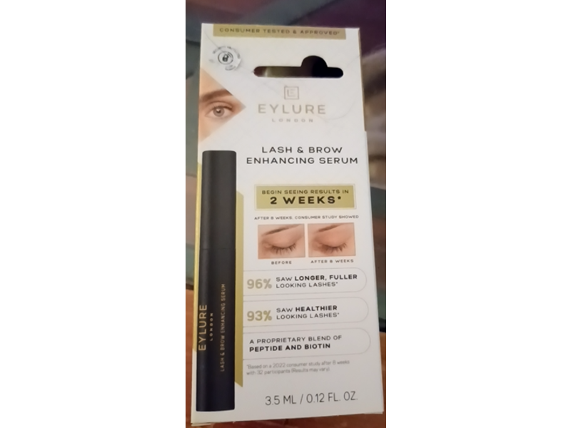 Eylure London Lash & Brow Enhancing Serum, Peptide & Biotin, 0.12 fl oz/3.5 mL