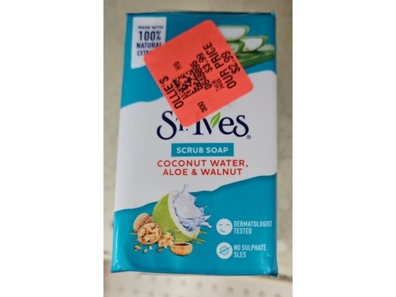 St.Ives Scrub Soap, Coconut Water, Aloe & Walnut, 4 oz, Pack Of 4