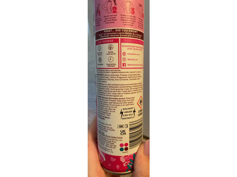Batiste Dry Shampoo, Blush Flirty Floral, 350 mL