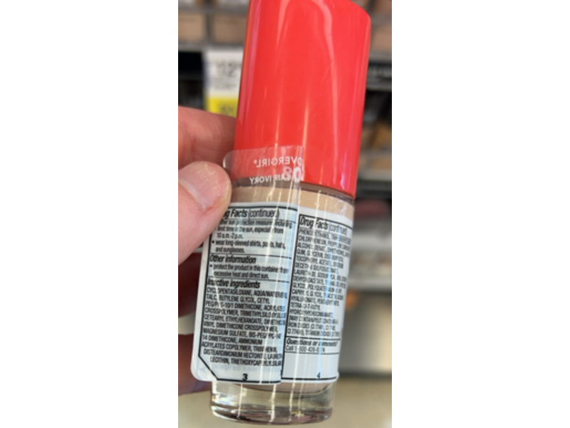 Covergirl Outlast Extreme Wear Liquid Foundation, SPF 18, 800 Fair Ivory, 1 fl oz/30 mL