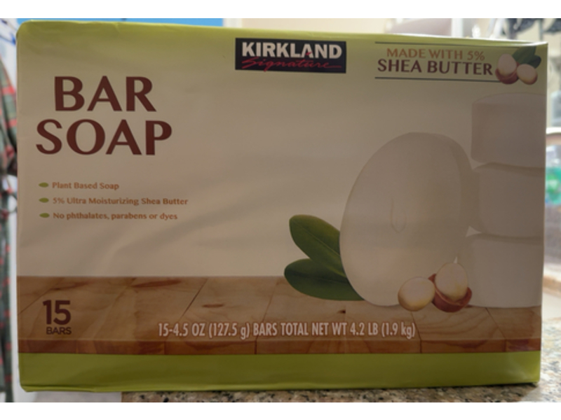Kirkland Signature Bar Soap, Shea Butter, 4.5 oz/127.5 g, Count 15