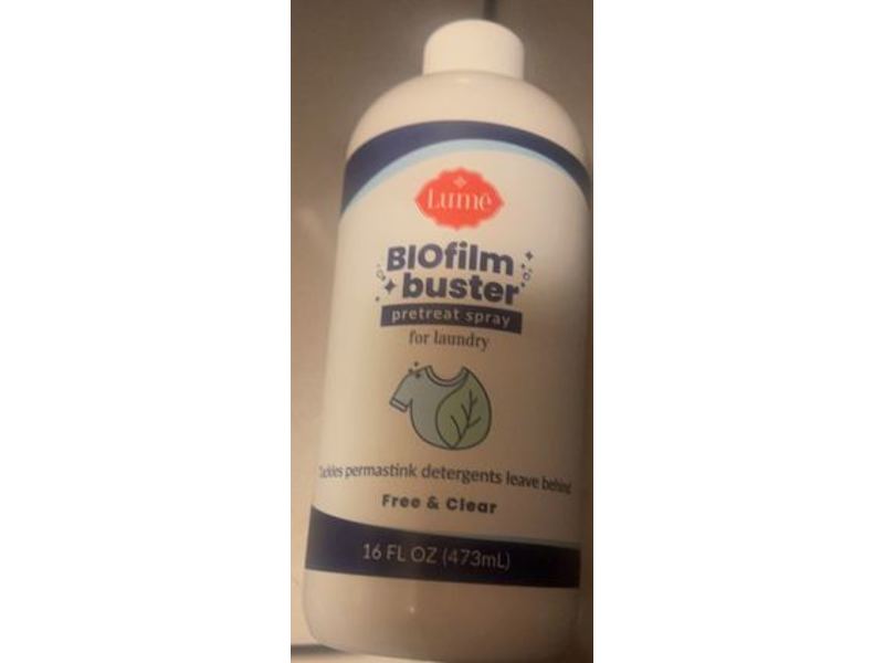 Lume Biofilm Buster Pretreat Spray, Free & Clear, 16 fl oz/473 mL