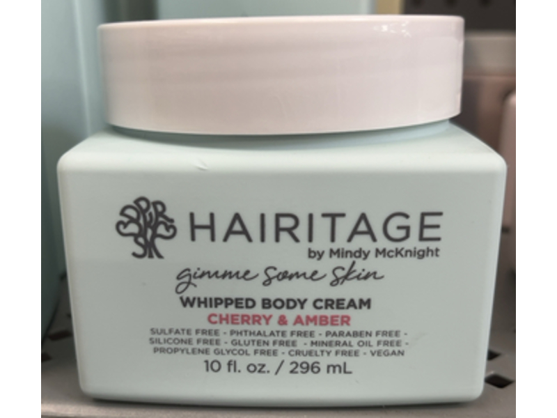 Hairitage Gimme Some Skin Whipped Body Cream, Cherry & Amber, 10 fl oz/296 mL