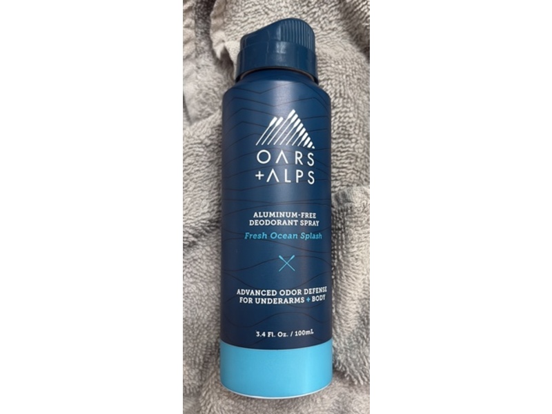 Oars + Alps Aluminum-Free Deodorant Spray, Fresh Ocean Splash, 3.4 oz/100 mL