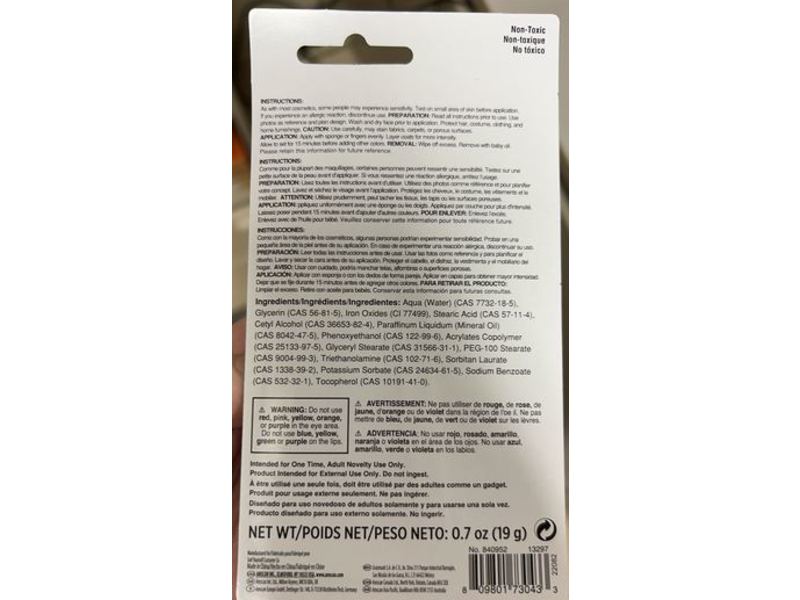 Amscan Cream Makeup, Black Noir, 0.17 oz/19 g