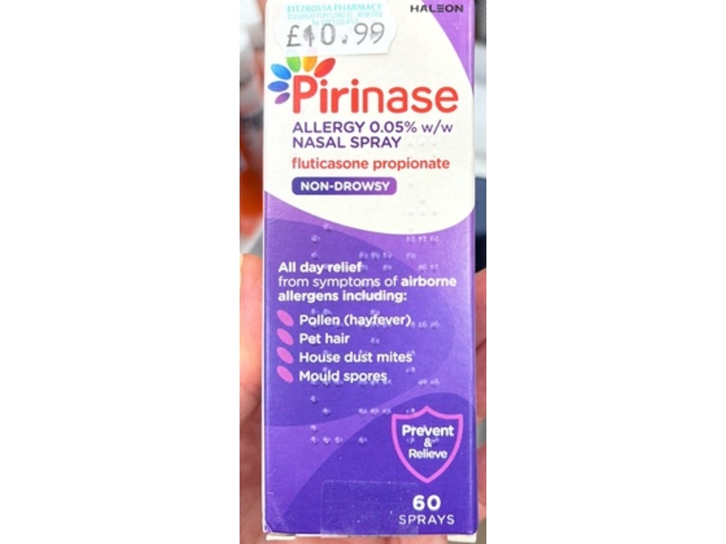 HALEON Pirinase Nasal Spray, 60 Sprays