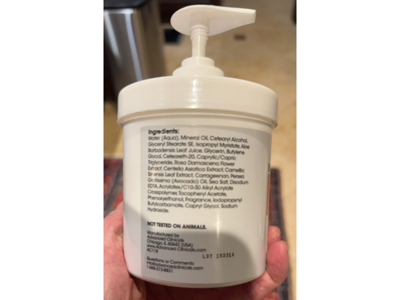 Advanced Clinicals Anti Aging Rescue Cream, Bulgarian Rose, 16 oz/454 g