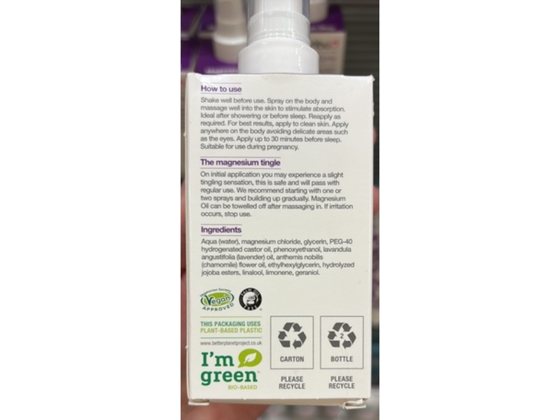 BetterYou Magnesium Sleep Body Spray, 3.38 fl oz/100 mL