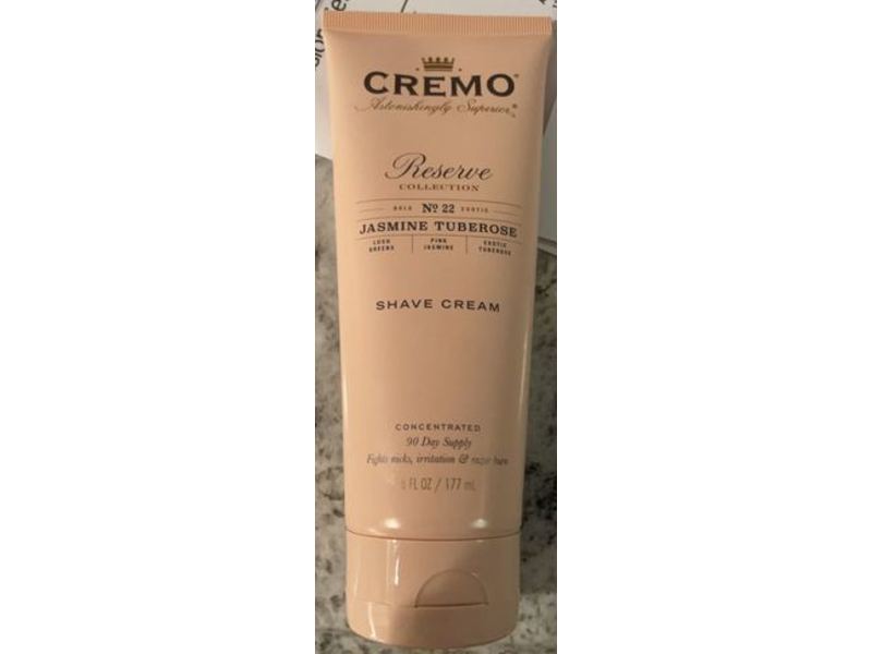 Cremo Reserve Collection Shave Cream, Jasmine Tuberose, 6 fl oz/177 mL