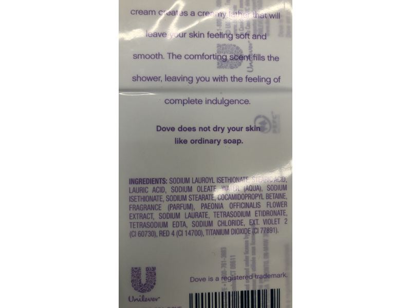 Dove Purely Pampering Beauty Bar, Sweet Cream And Peony Scent, 8 Count