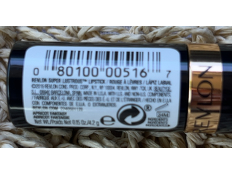 Revlon Super Lustrous Lipstick, Apricot Fantasy, 0.15 oz/4.2 g, Pack Of 4